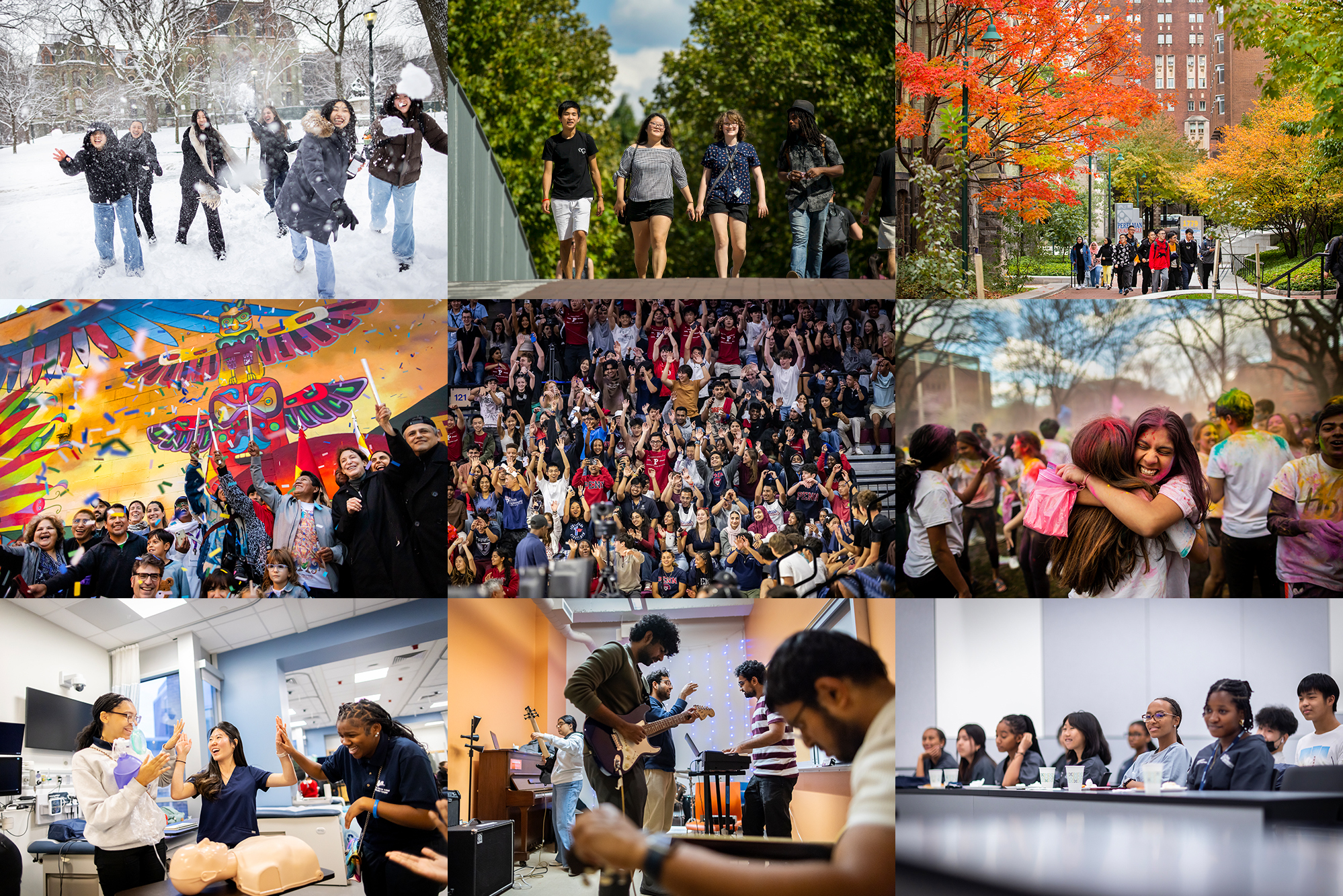 Collage of students participating in campus life activities